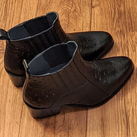 Donato Marrone Ostrich Leather Men's Heeled Boots - Picture 3 of 7